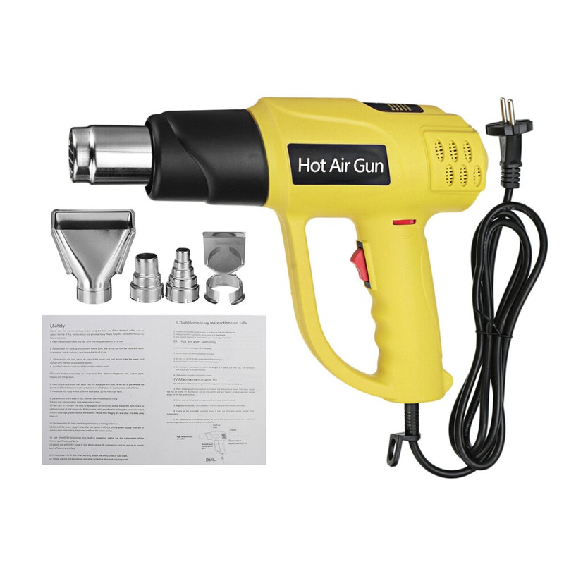 Compare new greenzech 2000w hot air heat display hot air gun kit electric heat guns with nozzles stepless speed regulated yellow/black size 4 products from over 25,000 stores