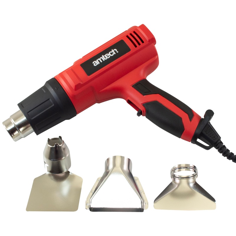 Compare amtech – heat gun for paint stripping, soldering, for crafts and more, home diy tool, easy to use with 3 heat settings, ergonomic, electric, thermal cut out, includes 4 nozzles (2000w) products from over 25,000 stores
