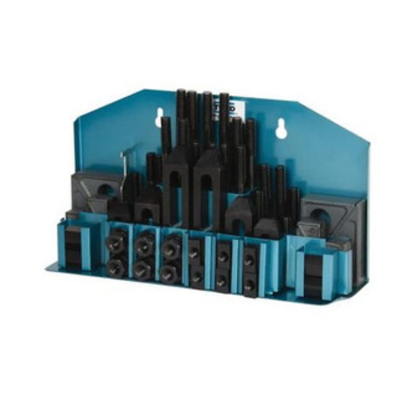 TE-CO 52 Piece Fixturing Step Block & Clamp Set with 1 Step Block, 9/16 T-Slot, 1/2-13 Stud Thread 7/8 Nut Width, 3, 4, 5, 6, 7 & 8 Stud Lengths 20401 – 97-901-3