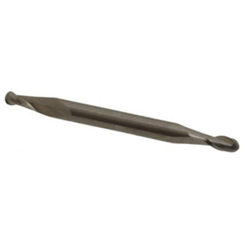 Atrax 2-Flute Centercutting Ball Double End Mill, 3/32 Mill Dia., 1/8 Shank Dia., 3/16 LOC – 45-534-5
