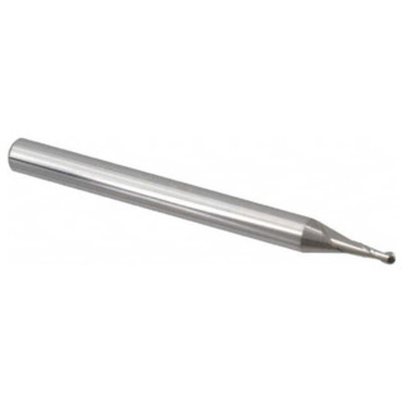 Atrax 2-Flute Centercutting Ball Single End Mill, 3/64 Mill Dia., 1/8 Shank Dia., 1/8 LOC – 45-510-5