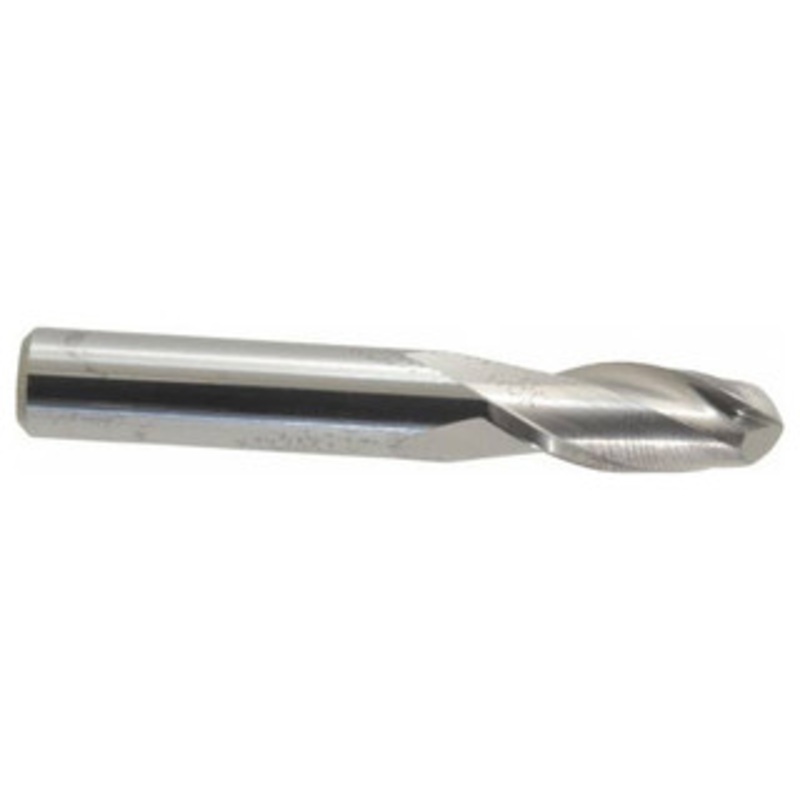 Atrax 2-Flute Centercutting Ball Single End Mill, 3/8 Mill Dia., 3/8 Shank Dia., 7/8 LOC – 45-526-1