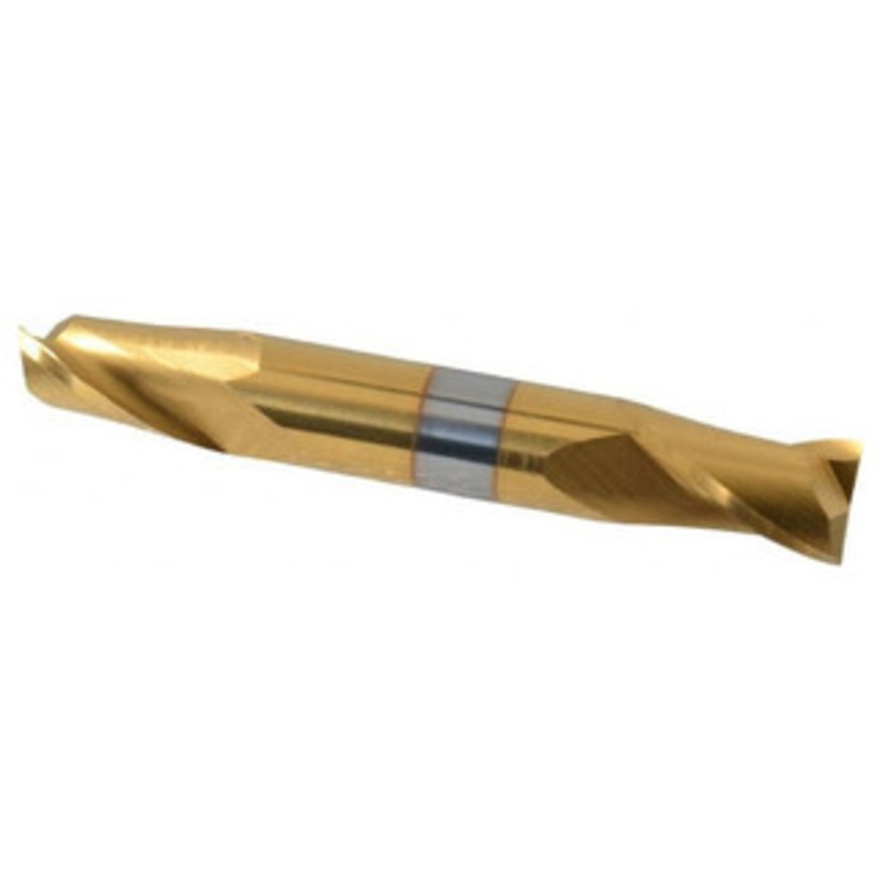 Atrax 2-Flute TiN Coated Centercutting Double End Mill, 3/8 Mill Dia., 3/8 Shank Dia., 9/16 LOC – 45-299-5