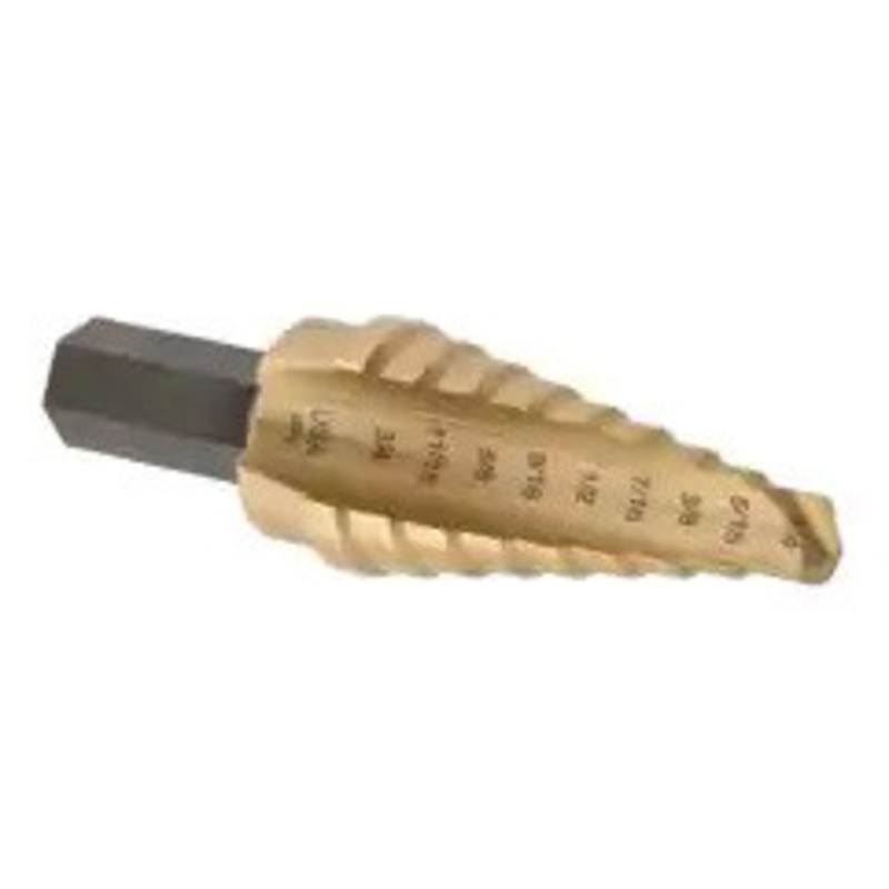IRWIN Unibit Self-Starting Step Drill #15103ZR, TiN Coated, 9 Hole Sizes, 1/4 to 3/4 Hole Dia. – 54-329-8