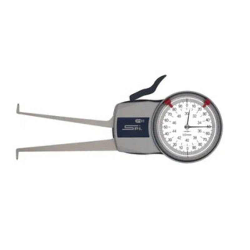 SPI Intertest Mechanical Caliper Gage30 to 50mm Inside Dial Caliper Gage  0.01mm Graduation, 0.03mm Accuracy, 85mm Leg Length, 7mm Deep x 1.2mm Wide Groove, Ball Contact Points  – 15-521-8