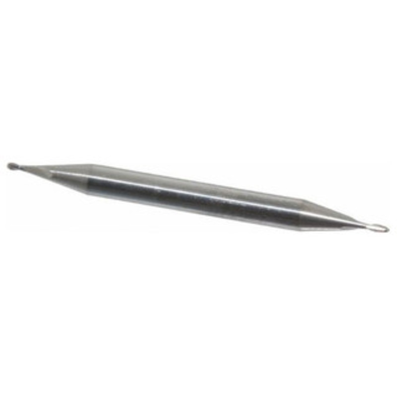 Atrax 2-Flute Centercutting Ball Double End Mill, 1/32 Mill Dia., 1/8 Shank Dia., 3/32 LOC – 45-531-1