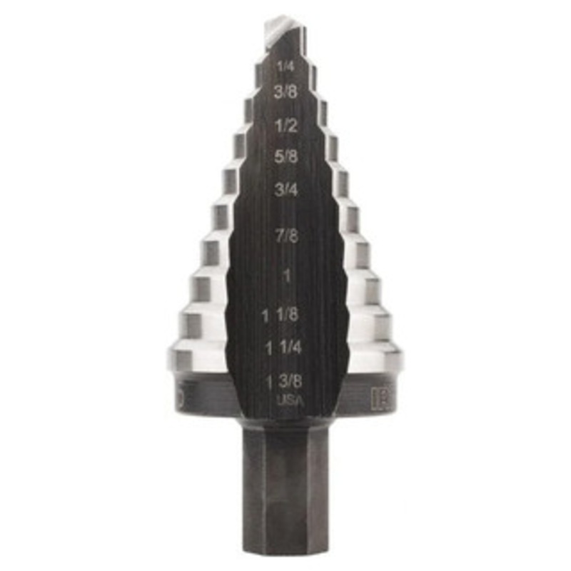 IRWIN Unibit Self-Starting Step Drill #10235, HSS, 10 Hole Sizes, 1/4 to 1-3/8 Hole Dia. – 54-325-6
