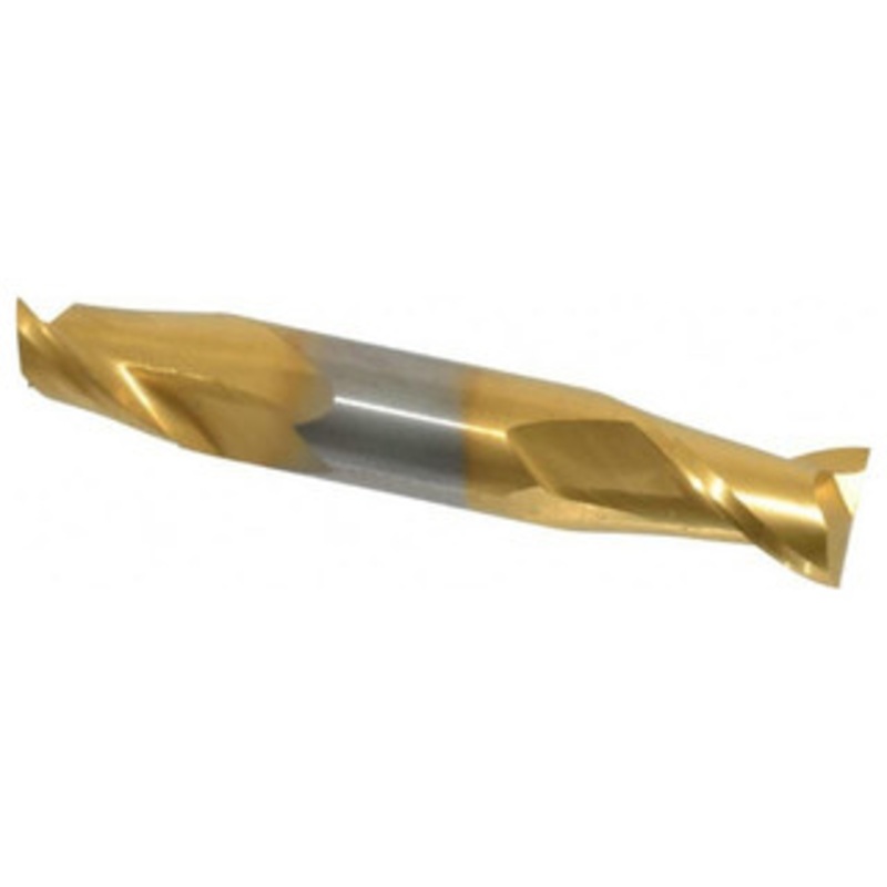 Atrax 2-Flute TiN Coated Centercutting Double End Mill, 1/2 Mill Dia., 1/2 Shank Dia., 5/8 LOC – 45-302-7