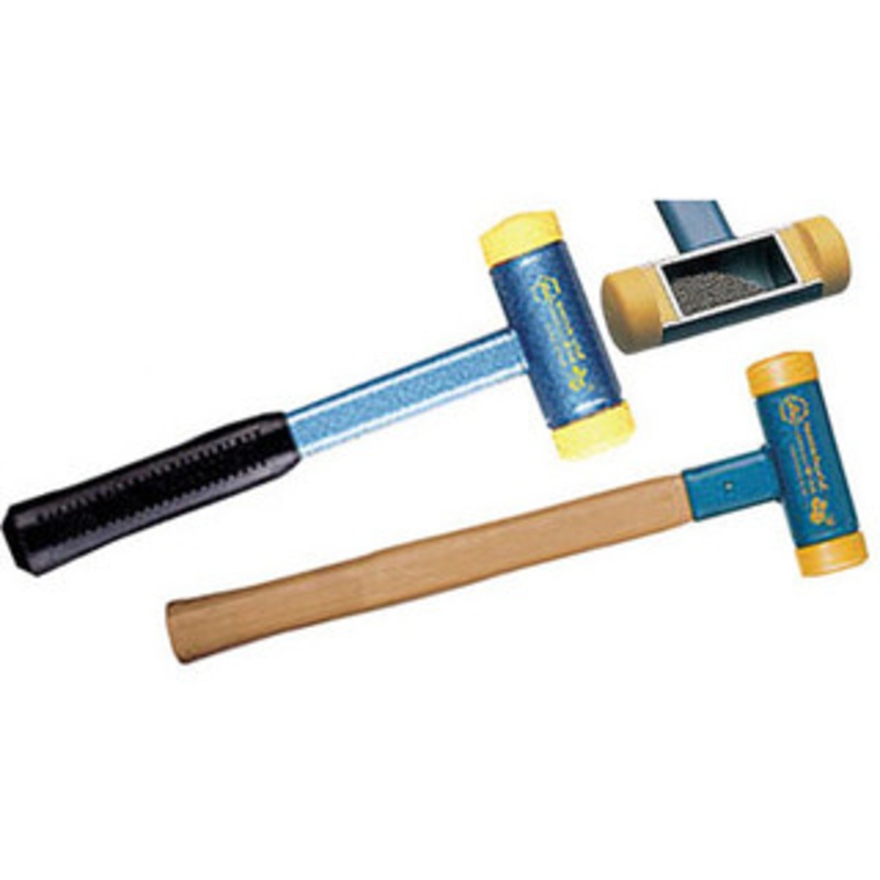 Wiha Dead Blow Hammer with Polyurethane Press Fit Tips, Steel Head w/ Hickory Handles, 1 Face dia. – 80025