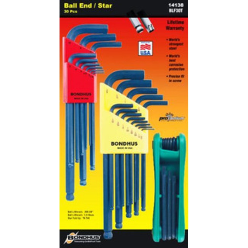 Bondhus 30Pc. T9-T40 Triple Pack Hex Key Set BLF30T – 14138