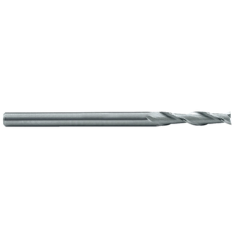 Rushmore USA 2 Flute Long Reach Undercut Shank Single End Mill, 7/16 Size & Shank Diameter, 1 Length of Cut, 1-1/4 Neck Length, 4 Overall Length