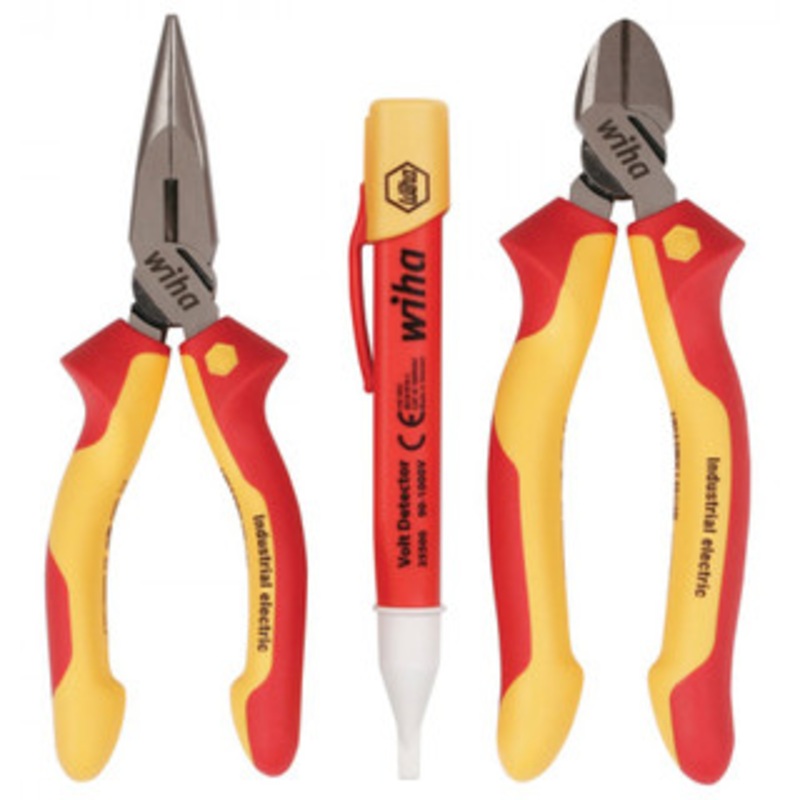 Wiha Insulated Pliers/Cutters/Volt Detector 3 Piece Set – 32982