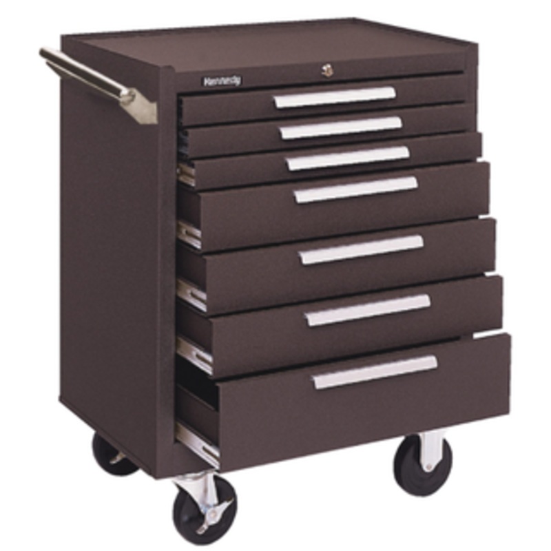 Kennedy Brown 7 Drawer Roller Cabinet, 27W x 18D x 35H 277XB