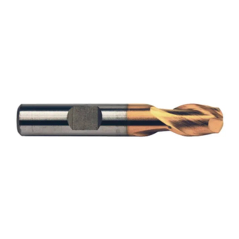 Weldon Tool 2 Flute M42 8% Cobalt TiN Coated Single End Mill, 1/2 Size, 1/2 Shank Diameter, 1 Length of Cut, 3 Overall Length