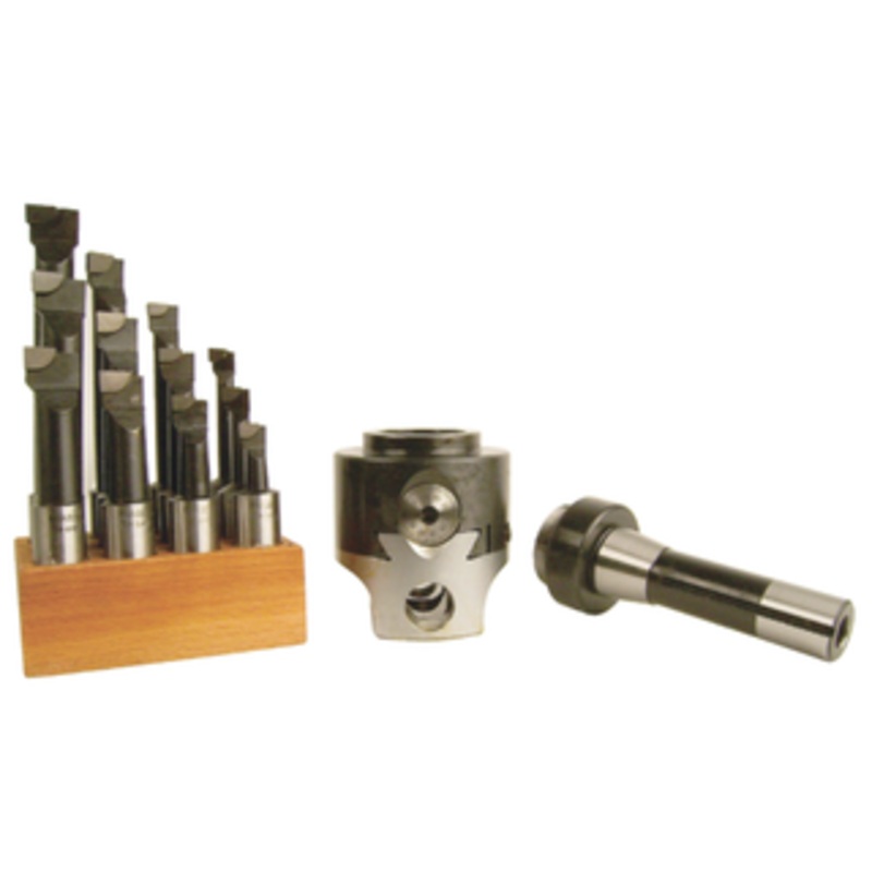 Precise R8 Straight Shank 1-1/2-18 Thread 3 Boring Head Combo Set w/Boring Bars – BHS-203-R8