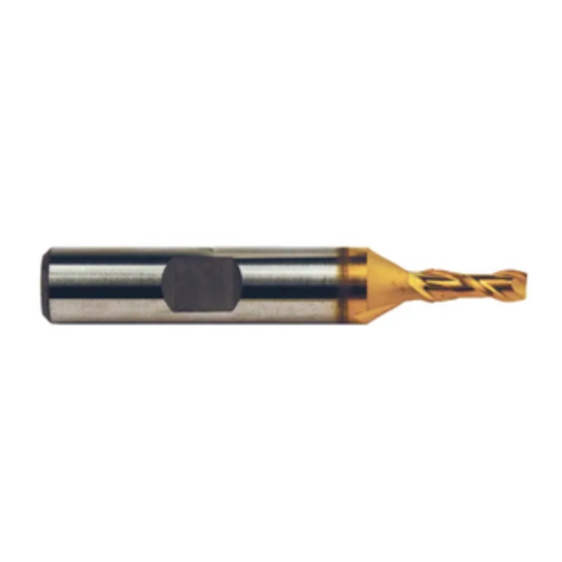 Weldon Tool 2 Flute M42 8% Cobalt TiN Coated Single End Mill, 7/32 Size, 3/8 Shank Diameter, 1/2 Length of Cut, 2-5/16 Overall Length