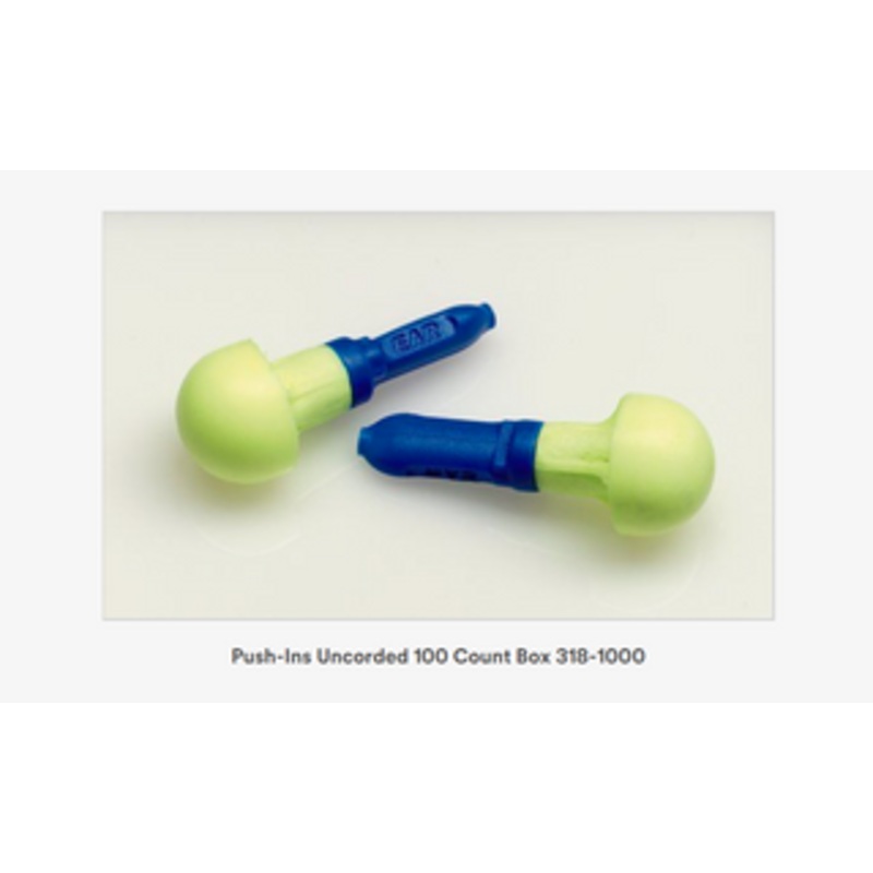 3M EAR Push-Ins Earplugs 318-1000, Uncorded, 100 Pairs – 240042