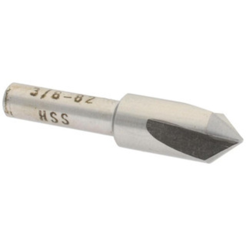 Value Collection HSS 3 Flute Countersink, 3/8 Head Diameter, 82 Angle, 1/4 Shank Diameter – 43-460-5
