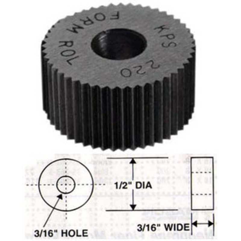 Circular Pitch Knurl, RH Diagonal, Cobalt, 70 Tooth Angle, 40 TPI – 35-597-4