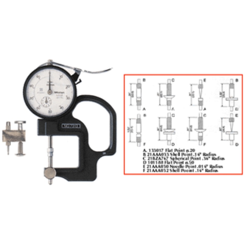 Mitutoyo Interchangeable Anvil Dial Thickness Gage, Range 0-.4, Resolution .001 – 7328S