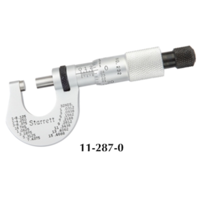Starrett Carbide Face Ratchet Stop Outside Micrometer T232XRL – 11-287-0