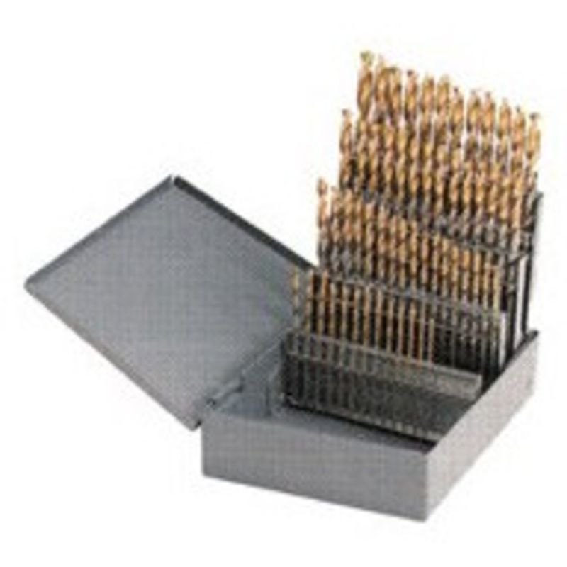 YG-1 Gold Tin-Coated HSS & Cobalt Drill Set, Jobbers Length, D2GP185SET, 29 pcs., Size 1/16 – 1/2 x 64ths – GP-185