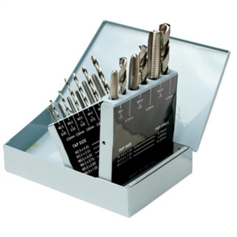 Precise Tap & Drill Set H.S.S. In Huot Metal Index Case, Metric 18 Piece Set – TDS-300