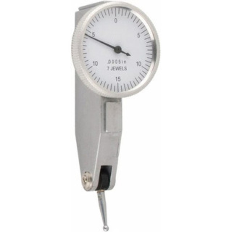 Value Collection Horizontal Dial Test Indicator, 0.03 Max Range, 0-15-0 Dial Reading, White Dial, 0.0005 Graduation, 0.7 Contact Point 605-4710 – 50-006-6