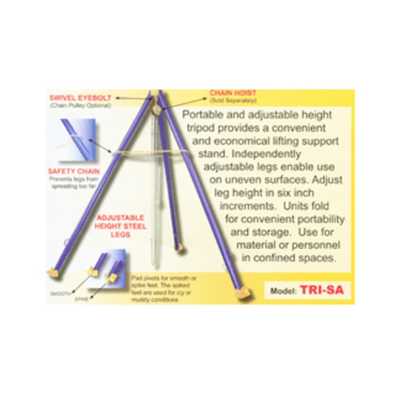 Vestil Tripod Hoist Stand, Fixed Height, Aluminum Legs – TRI-AF