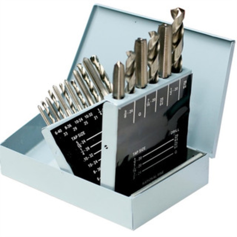 Precise Tap & Drill Set H.S.S. In Huot Metal Index Case, National Fine 18 Piece Set – TDS-200