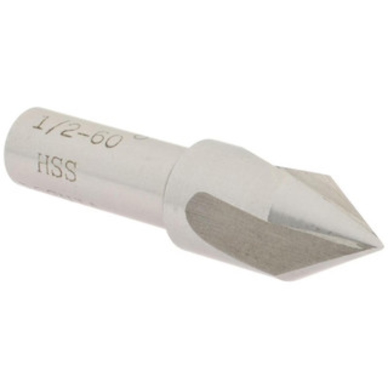 Value Collection HSS 3 Flute Countersink, 1/2 Head Diameter, 60 Angle, 3/8 Shank Diameter – 43-455-5