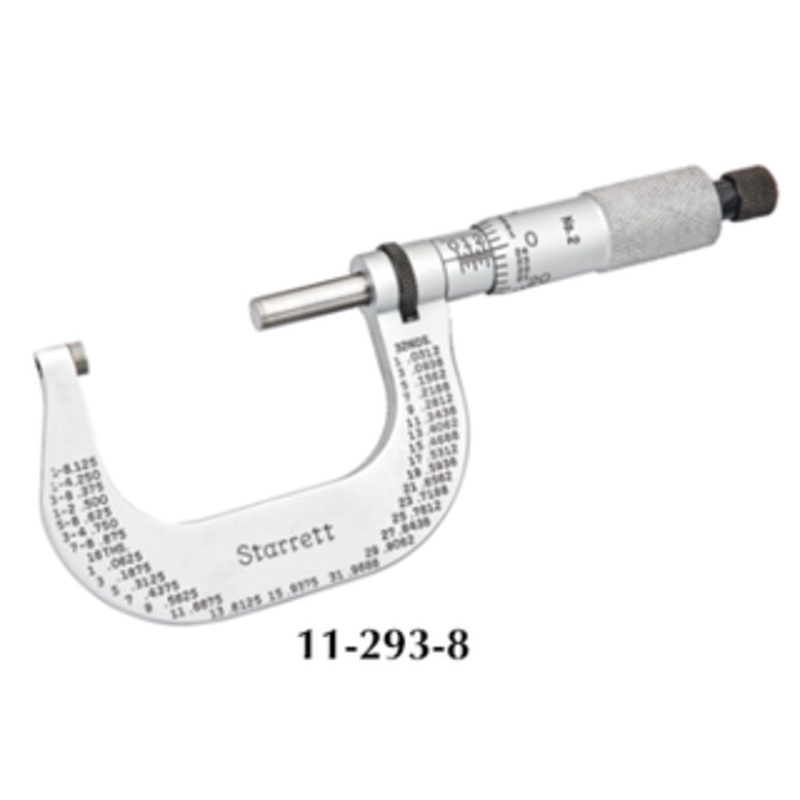 Starrett Carbide Face Ratchet Stop Outside Micrometer T23XRL – 11-293-8