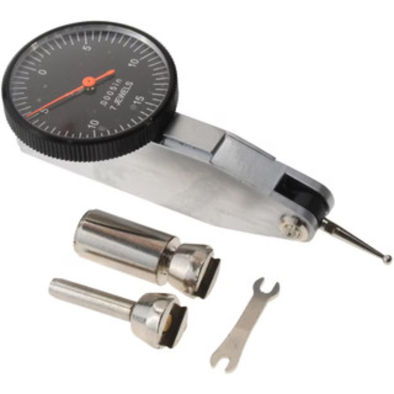 Value Collection Horizontal Dial Test Indicator, 0.03 Max Range, 0-15-0 Dial Reading, Black Dial, 0.0005 Graduation, 0.7 Contact Point 605-4709 – 50-008-2