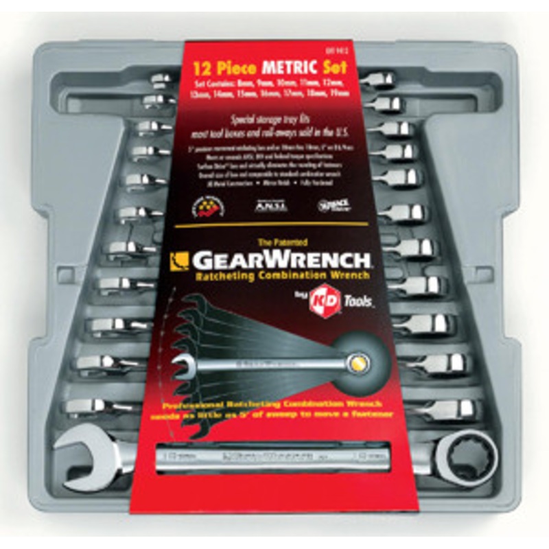 GEARWRENCH 12 Piece Metric Ratcheting Wrench Set – KD9412