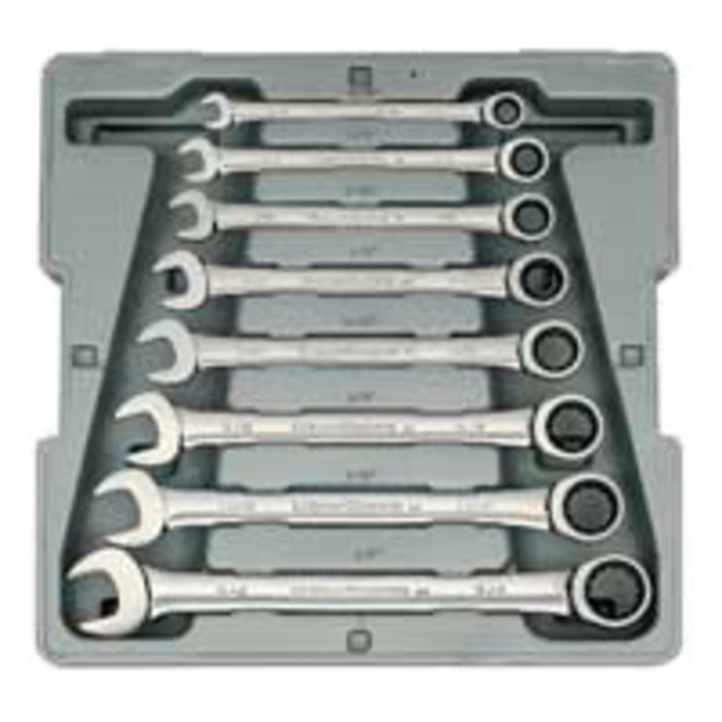 GEARWRENCH 8 Pc. Fractional SAE Ratcheting Wrench Set – KD9308