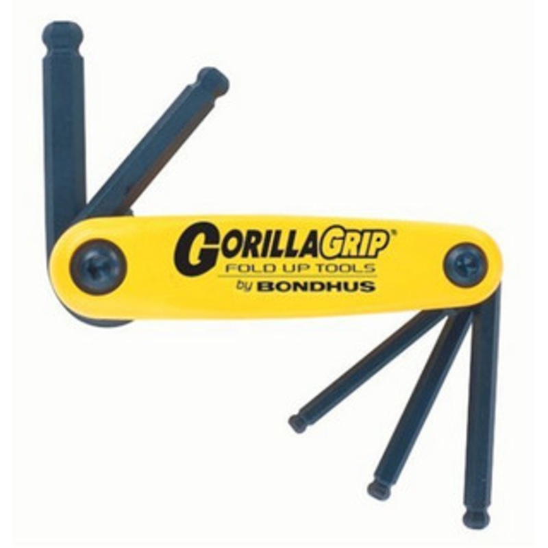 Bondhus 12894 GorillaGrip Set of 5 Ballpoint Fold-up Keys, sizes 3/16-3/8-Inch – 97-731-4