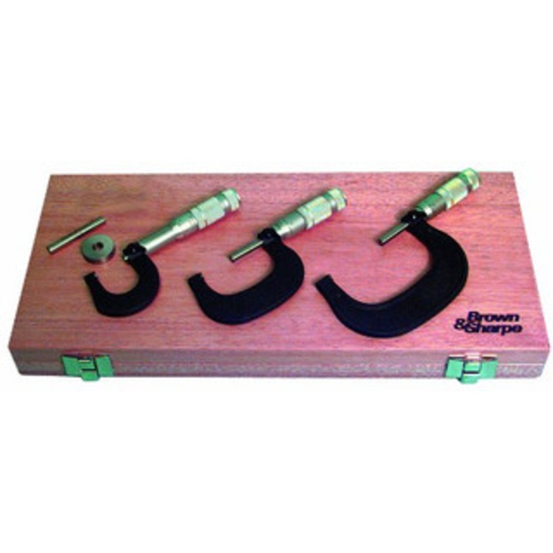 Brown & Sharpe Value-Line Micrometer Set Inch 0-3 With Standards – 599-181-923-1