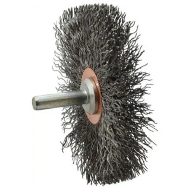 Anderson Wire Brush #09055, Crimped Wire, Stem Mounted, 3 Wheel Dia., 0.014 Wire Dia. – 96-374-4