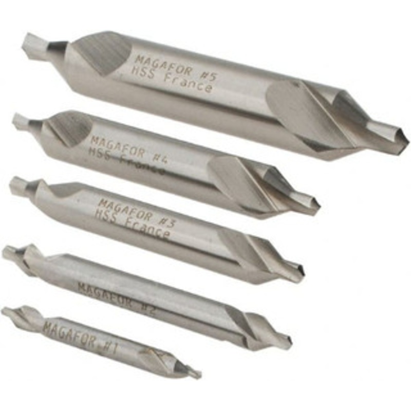 Magafor 5 pc. HSS Drills and Countersink Set, Plain Type – 82-300-5