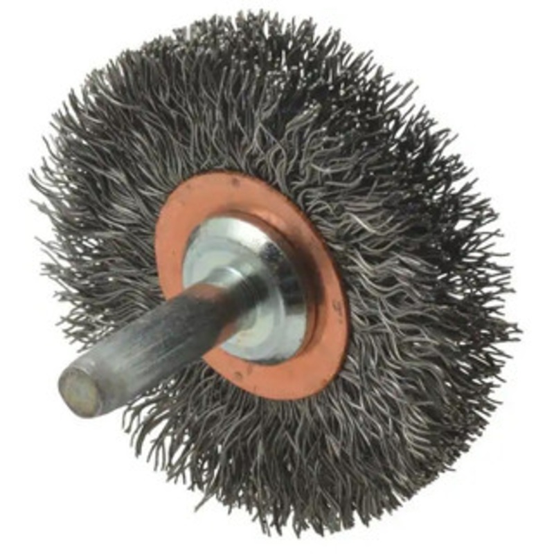 Anderson Wire Brush #08738, Crimped Wire, Stem Mounted, 2 Wheel Dia., 0.0118 Wire Dia. – 96-370-2