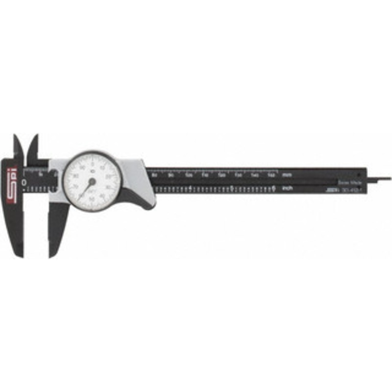 SPI Swiss Made Plastic Dial Caliper 0-6, Tough As Steel, Super Polymid, 60% Fiberglass, Corrosion Resistant – 30-412-1