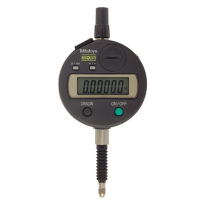 Mitutoyo ABSOLUTE Digimatic Indicator ID-S Series 543 ID-S112PEBX, Flat Back, 0.5 / 12.7mm Range, 0.00005 Resolution, 0.00012 Accuracy, 3/8 Stem Dia, 4-48 UNF Thread Contact Point – 543-796B