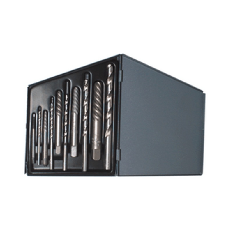 Precise Screw Extractor Set In Metal Index Case