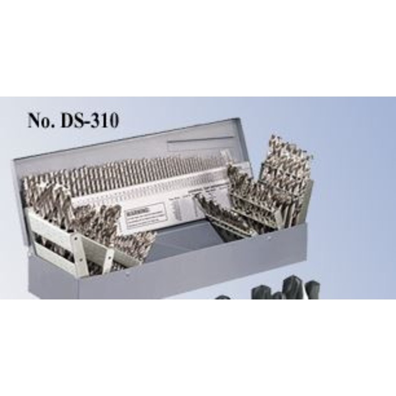 Precise High Speed Steel Drill Set 115 Piece, Range 1/16-1/2 by 64ths, #1 – #60, and A – Z – DS-310