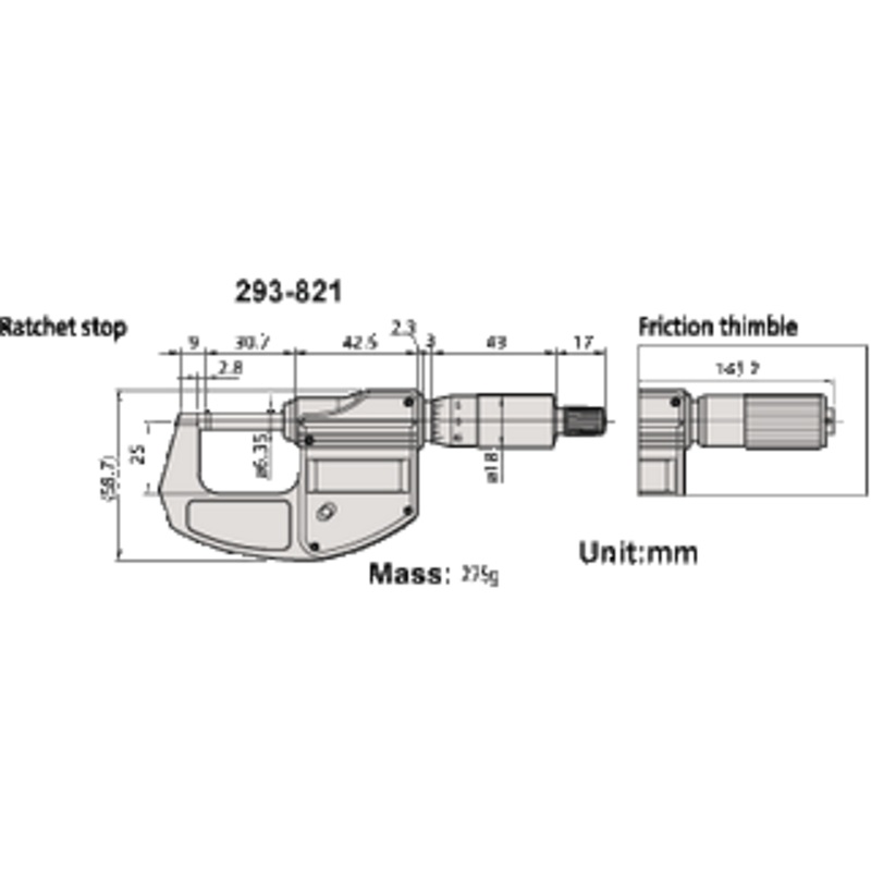 Mitutoyo Digimatic Micrometer Series 293 MDC-Lite