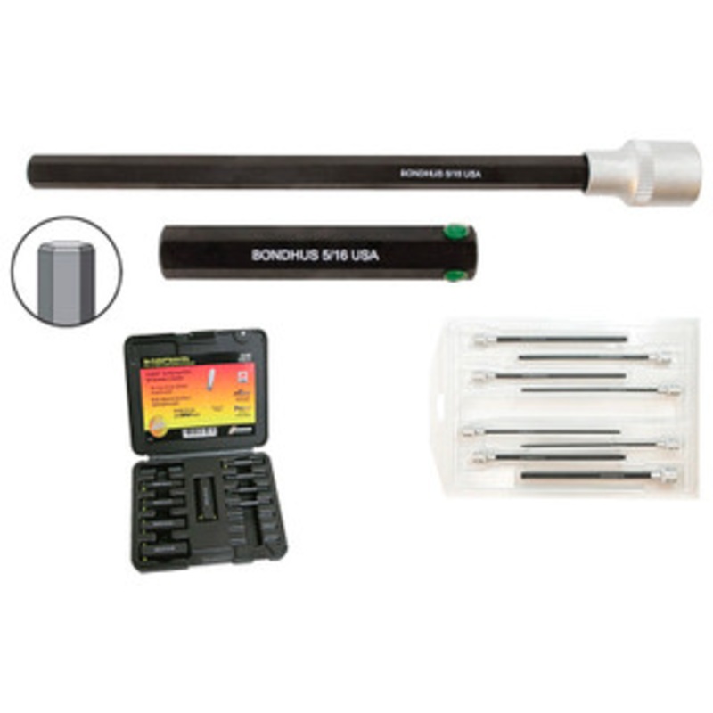 Bondhus ProHold Hex End Socket Bit Set PHX5/S-6, 5 Pieces, Sockets & Bits, 5/16 – 5/8, 6/150mm Bit Length – 43645