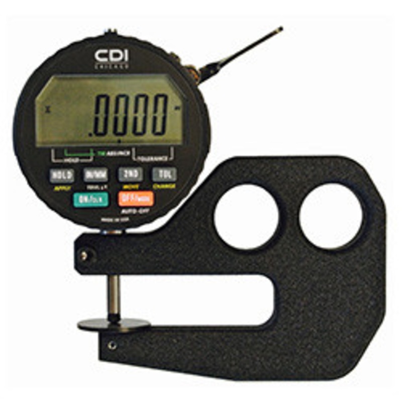Chicago Electronic Thickness Gage, 1/2 x 2 Range, 3/8 Dia. Flat Anvil – DG10-15