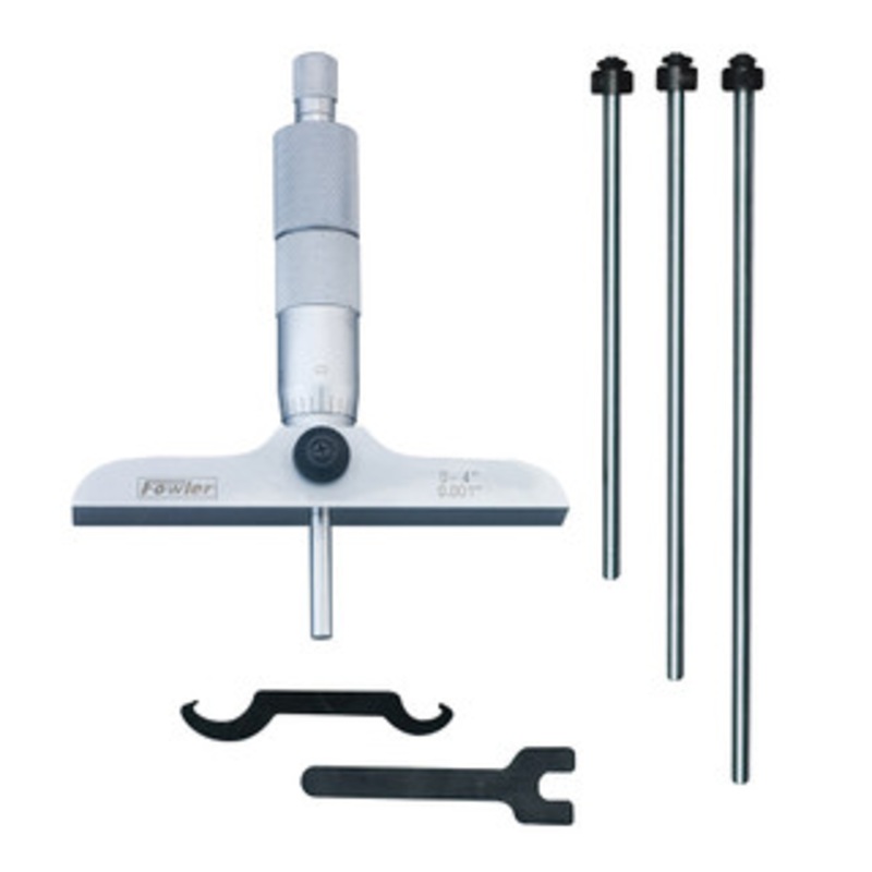 Fowler Economy Depth Micrometer, 0-4, 4 Base – 52-225-114