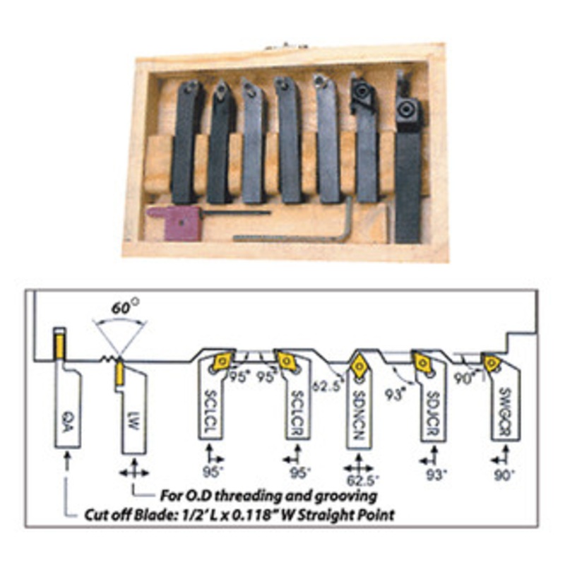 Precise 7 Pc. Indexable Carbide Turning Tools