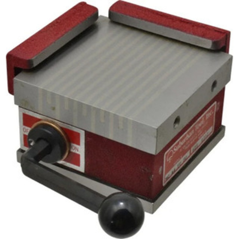 Suburban Tool Sine System Bolt-On Permanent Magnetic Chuck MC-44-FP-S0, Fine Pole, 4 x 4 x 2-5/8 – 77-115-4